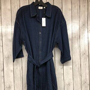 Ag Adriano Goldschmied | Dresses | Ag Adriano Goldschmied Denim Belted  Chambray Shirt Dress New Ladies Size Large | Poshmark